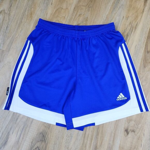 💛Adidas Blue & White ClimaLite Basketball Shorts Medium - Picture 1 of 8
